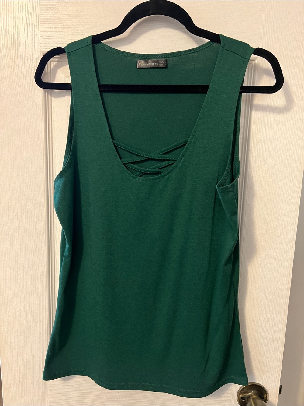 Green Crisscross Tank Top
